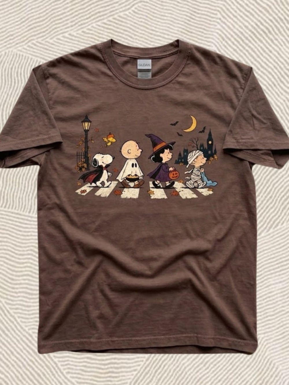 Gildan Brown Halloween Peanuts Character Tee